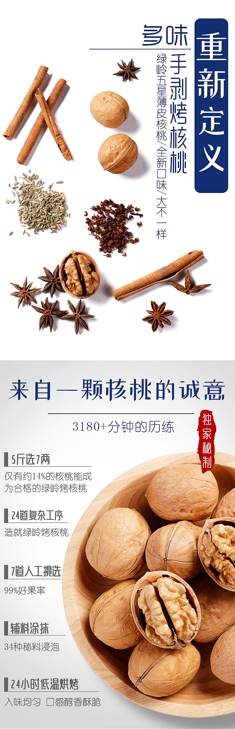 绿岭烤核桃1000g
